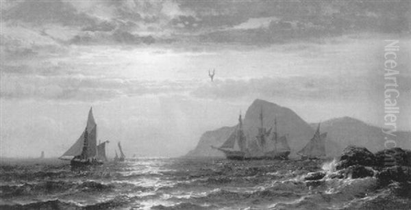 Sailing Off The Coast Oil Painting by Mauritz F. H. de Haas