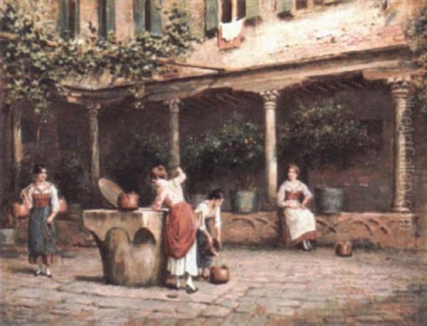 The Water Carriers Oil Painting by Arthur Trevor Haddon