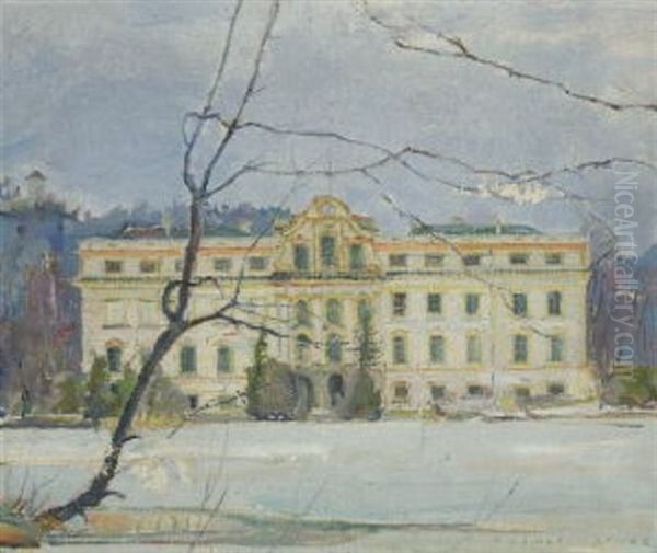 Schloss Leopoldskron Oil Painting by Rudolf Hafner