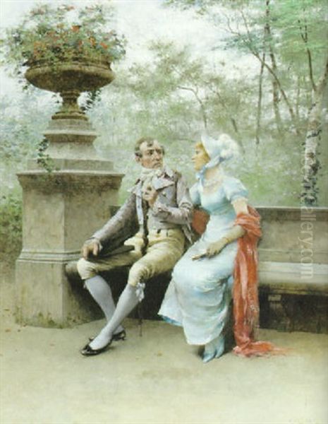 En Fnurra Pa Tran Oil Painting by August Vilhelm Nikolaus Hagborg