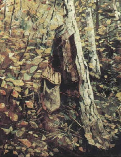 Herbstlicher Birkenwald Oil Painting by Karl Hagemeister
