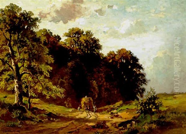 Die Kornernte Oil Painting by Fritz Halberg-Krauss