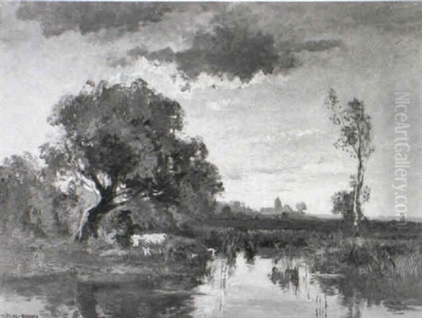 Sumpfige Landschaft Oil Painting by Fritz Halberg-Krauss