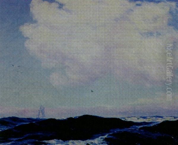 High Seas Oil Painting by Carl (Charles Edward) Hallberg