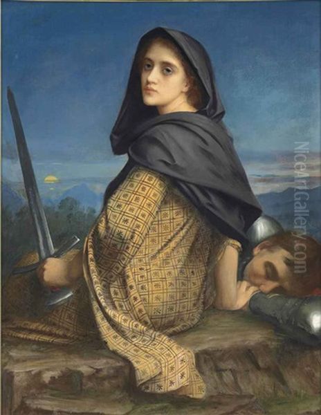 Her Lord's Protector Oil Painting by Charles Edward Halle