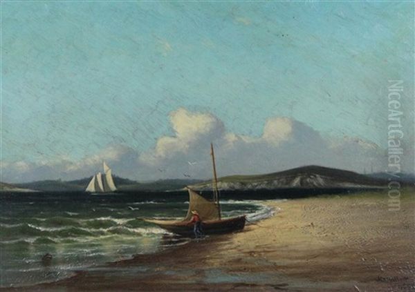On The Seashore Oil Painting by Hendricks A. Hallett