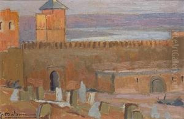La Casbah Des Oudaias A Rabat Oil Painting by Jean Baldoui