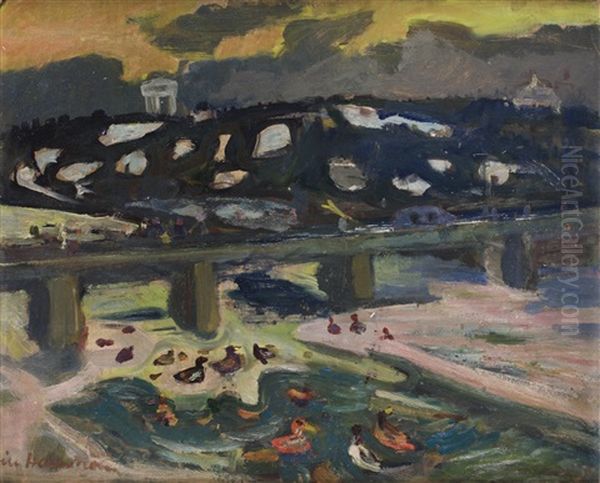 Ankdammen Oil Painting by Eric C. Hallstroem
