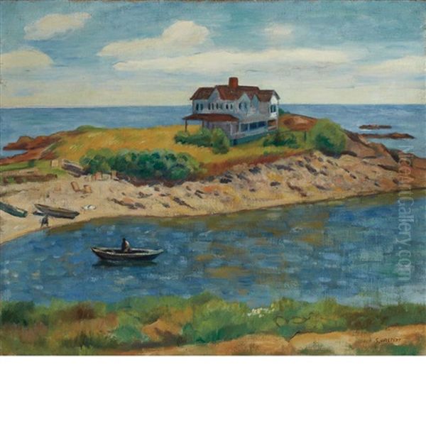 The House By The Shore Oil Painting by Samuel Halpert