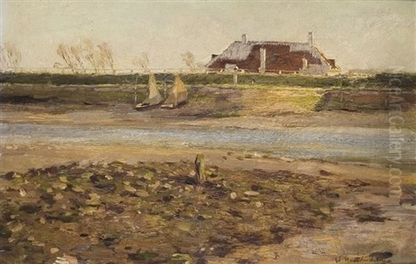Das Haus Am Deich Oil Painting by Wilhelm Hambuechen