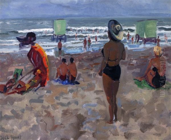 Beach Of Scheveningen Oil Painting by Jacobus Gerardus Hamel