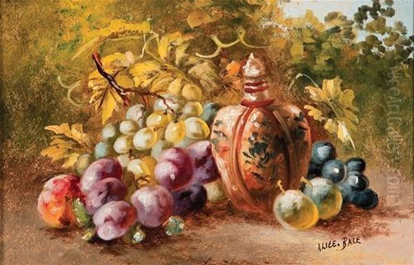 Still Life With Fruit And Bottle Oil Painting by Alice Marian Ellen Bale