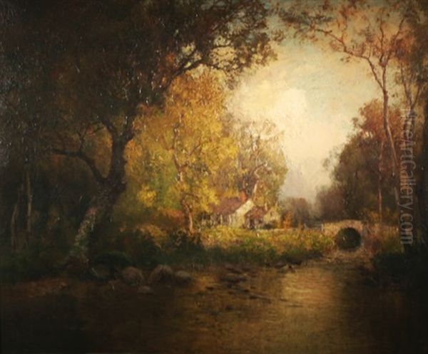 Wayside Cottage Oil Painting by Hamilton Hamilton