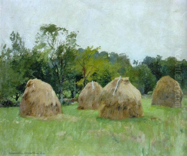 Haystacks Oil Painting by Hamilton Hamilton