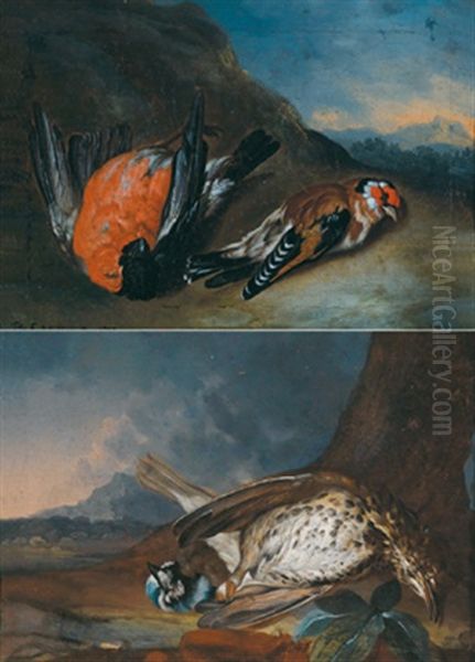 Ein Paar Jagdstillleben Mit Erlegtem Federwild Oil Painting by Philipp Ferdinand de Hamilton