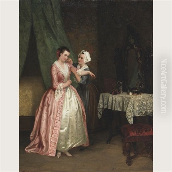 La Toilette Oil Painting by Alexis van Hamme