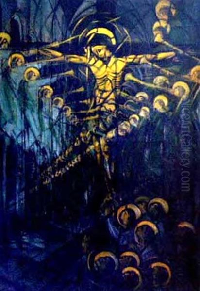 Kreuzigung Mit Anbetung Oil Painting by Otto Hammel