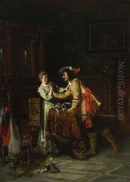Ein Sturmischer Verehrer Oil Painting by Johann Hamza