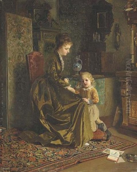 Grandfather's Watch Oil Painting by Johann Hamza