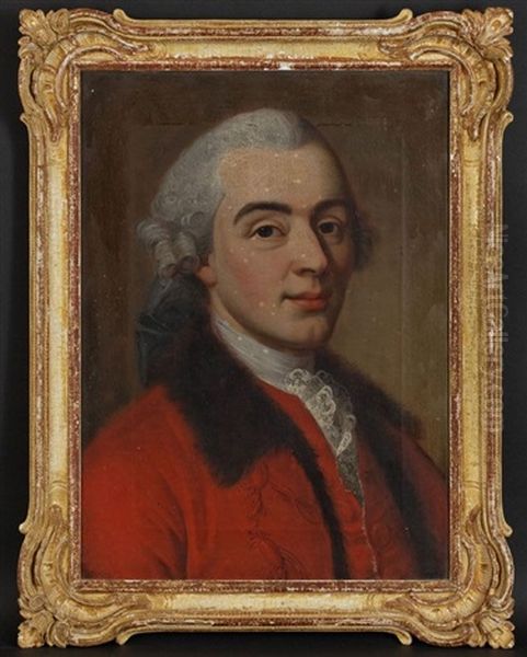 Portrait D'alexandre De Gingins Oil Painting by Emmanuel Jakob Handmann
