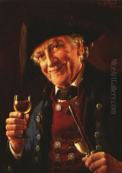 Enten Am Teich Oil Painting by Max Josef Haenger Sr.