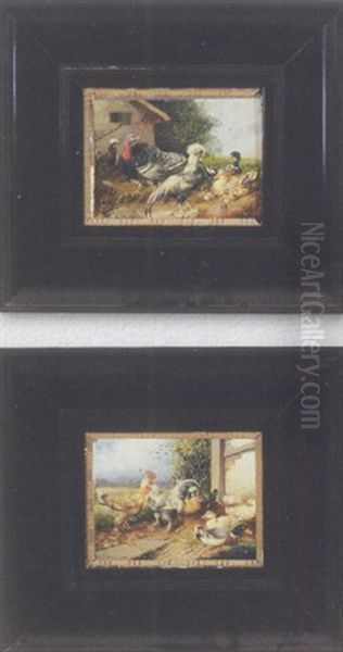 Scenerier Fra En Hosegard Oil Painting by Max Josef Haenger Sr.