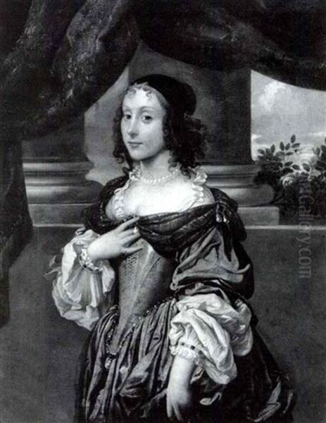 Portrait Of A Young Woman Oil Painting by Adriaen Hanneman