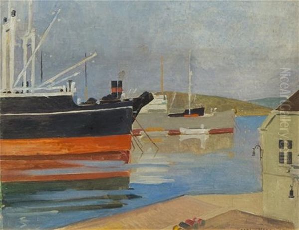 Harbor Scene, 1947 Oil Painting by Carl Von Hanno