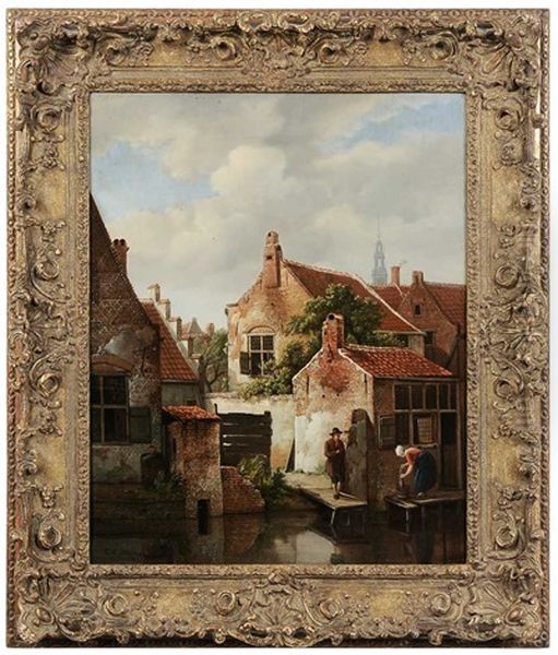 View Of Amsterdam Oil Painting by Carel Lodewyk Hansen