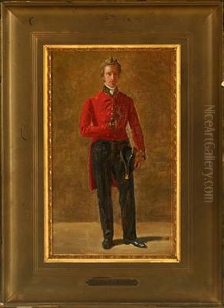 P. D. Bruuns Figure (study) Oil Painting by Constantin (Carl Christian Constantin) Hansen