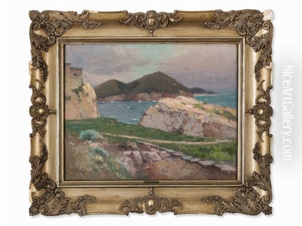 Dalmatian Coast, Oil Dalmatian Coast Oil Painting by Alexei Vasilievitch Hanzen