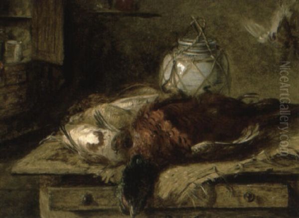 Game Laid On A Table Oil Painting by James Hardy Jr.