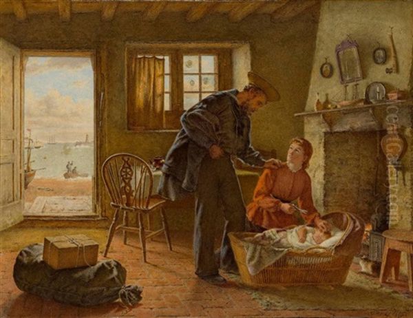 Der Abschied Des Seemanns Oil Painting by George Hardy