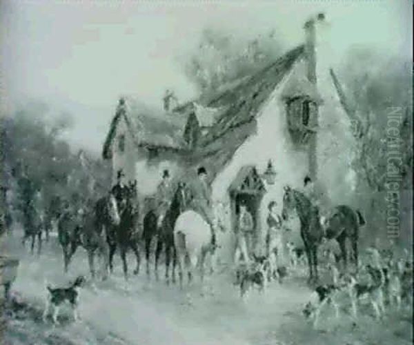 A Glass Before The Start Oil Painting by Heywood Hardy