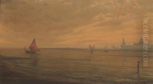 Venice At Dawn With Sailboats Oil Painting by Alexander Harrison