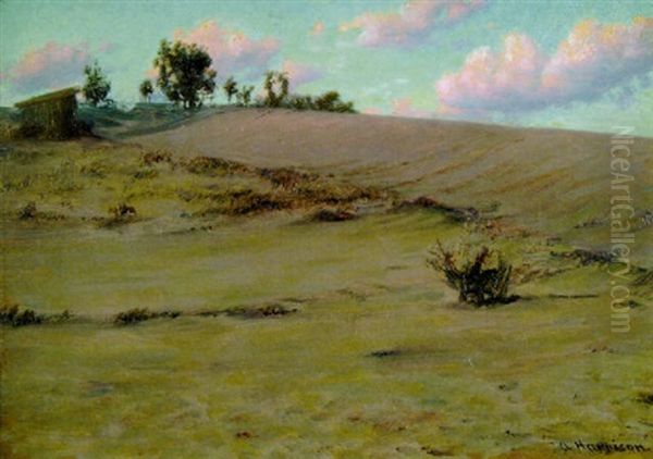 Landscape With Pink Clouds Oil Painting by Alexander Thomas Harrison