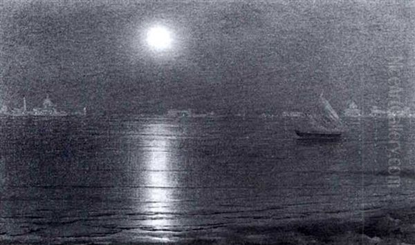 Venice By Moonlight Oil Painting by Alexander Thomas Harrison