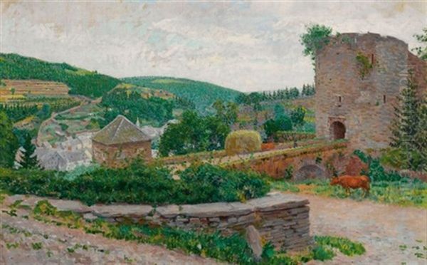 Der Eselsthurm In Montoie Oil Painting by Ferdinand Hart Nibbrig