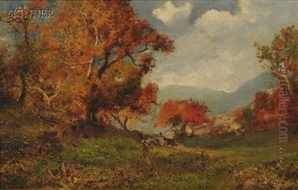 Golden Autumn Oil Painting by William M. Hart