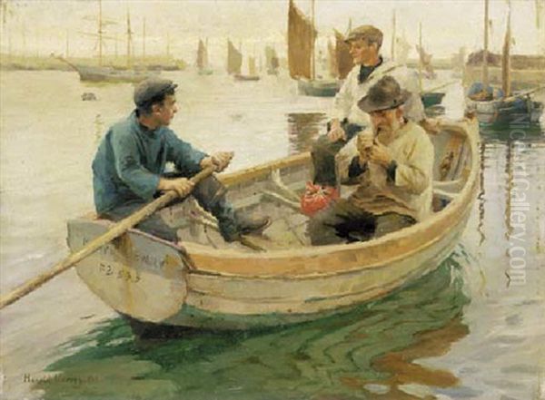 Whiffing Oil Painting by Harold Harvey