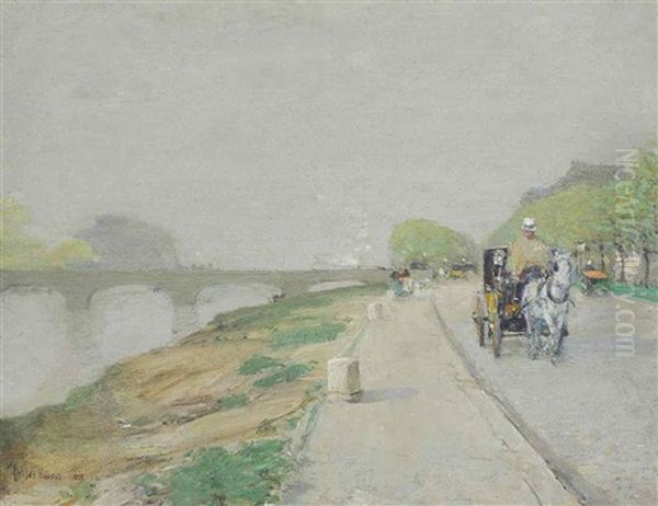 Banks Of The Seine Oil Painting by Childe Hassam
