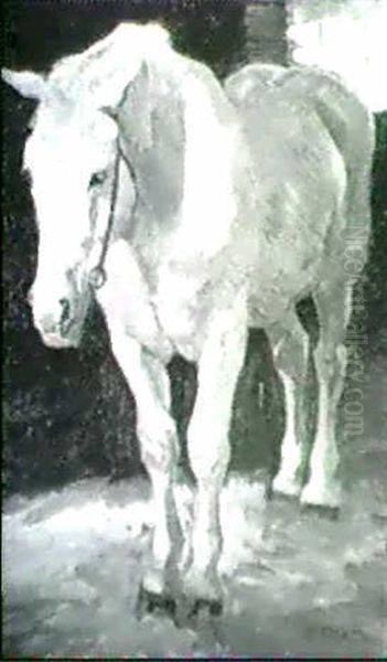 Stehenes Pferd Oil Painting by Hugo Hatzler