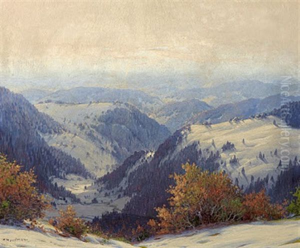 Blick Ins Wiesental Bei Brandhalde Oil Painting by Karl Hauptmann