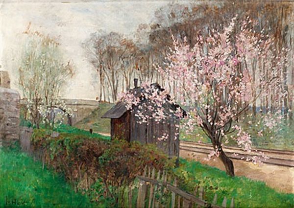 Blommande Korsbarstrad Oil Painting by Henri Charles Julien Havet