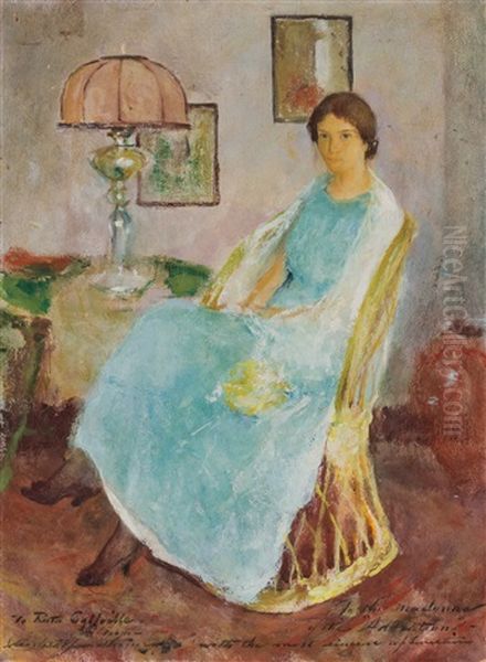 Lady In A Wicker Chair Oil Painting by Charles Webster Hawthorne