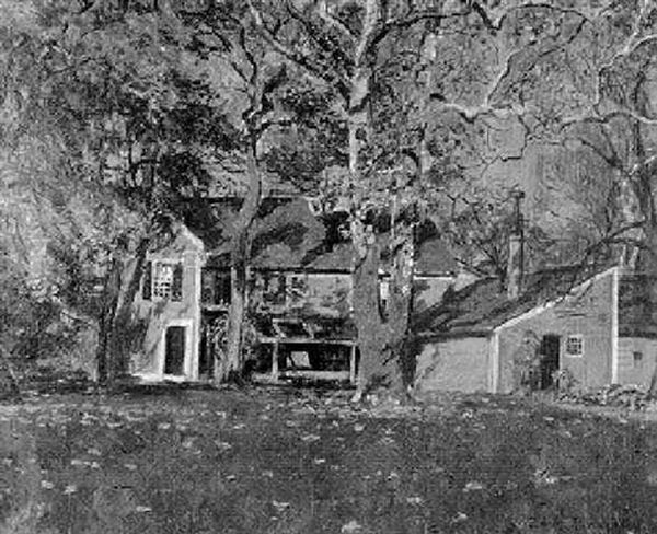 Ward Homestead Oil Painting by Edward Parker Hayden