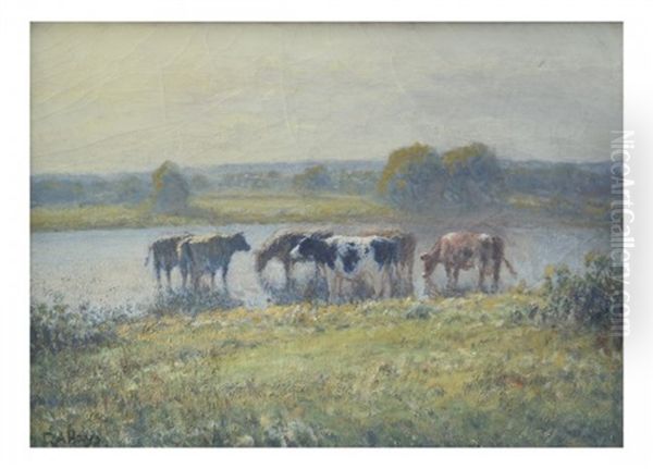 Landscape With Cattle Oil Painting by George Arthur Hays