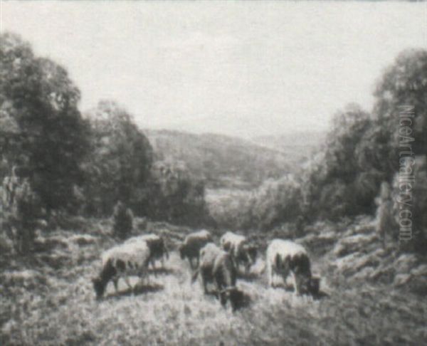 Cows Grazing Oil Painting by George Arthur Hays