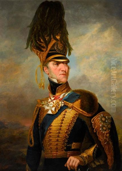 A Half-length Portrait Thought To Be The Marquis Of Anglesey Oil Painting by George Hayter