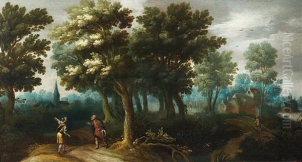 La Rencontre A L'oree Du Bois Oil Painting by Claes Dircksz van der Heck